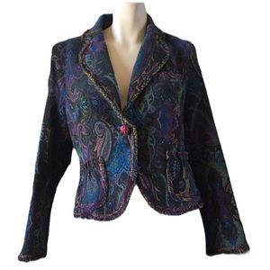 The Limited Paisley Print Cropped Tailored Blazer